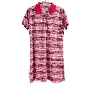 RIDERS BY LEE Ladies Polo Style Shirt Dress Short Sleeve Size Large Pink Casual